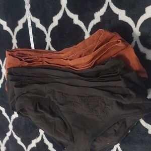 shein Rust And Black Bikini Panties‎ 12pk